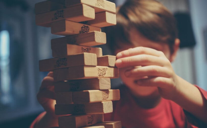 Jenga game crumbles to pieces